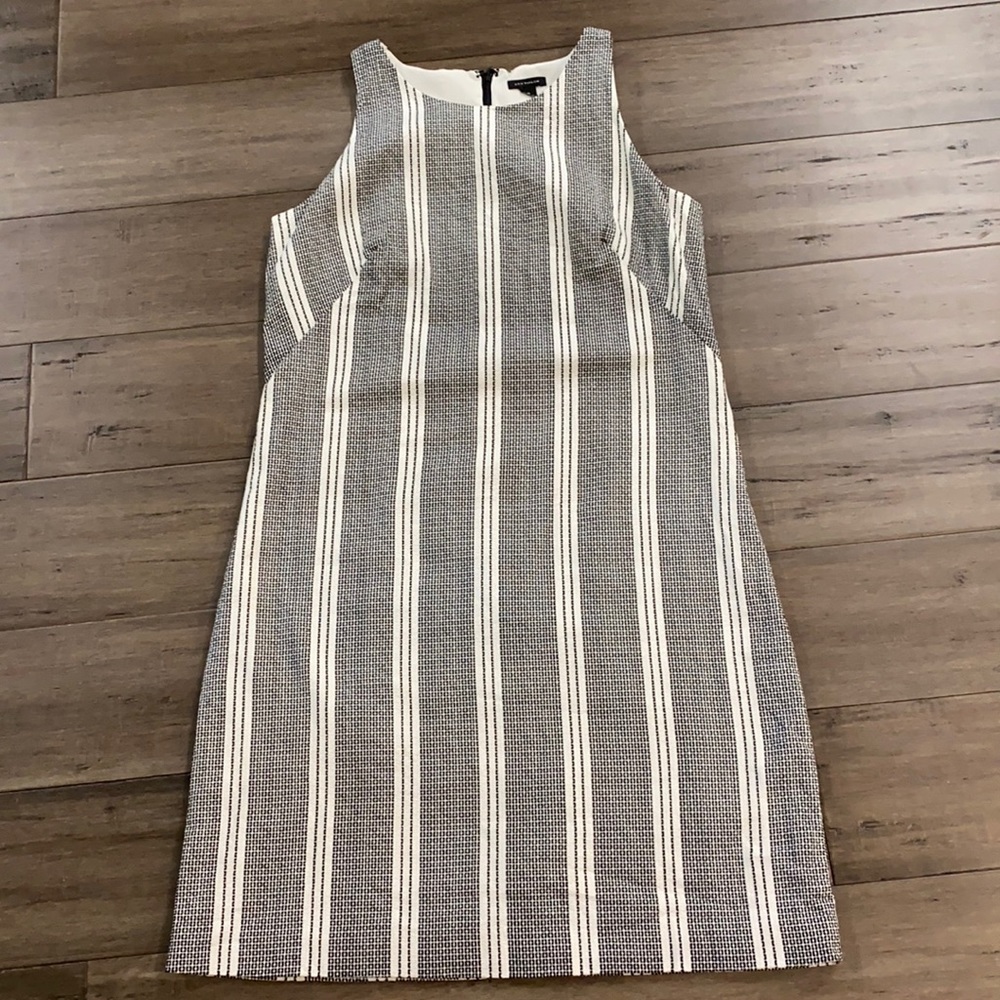 Ann Taylor woven dress black white boho